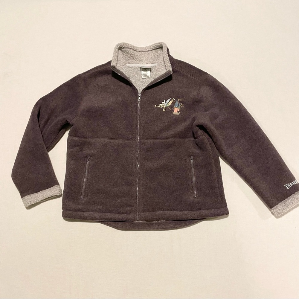 Disneyland Resort Tinkerbell Fleece Zip Up Jacket Sherpa Lined Large